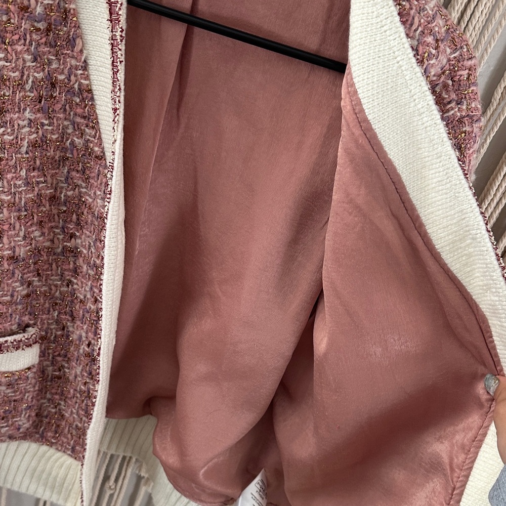 Anthropologie Maeve Tweed Lurex Coatigan - Picture 3 of 6